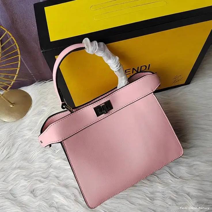 Affordable HOT Peekaboo Fendi Pink In Leather ISeeU Nappa Petite Bag 0418